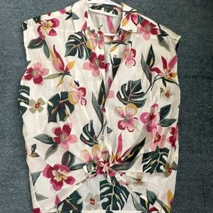Zara floral blouse